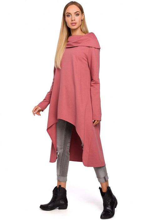 Trendy Oversized Collar Off-the-Shoulder Tunic for Effortless Chic Style