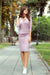 Powder Pink Casual Daydress with Tie Neck and Pockets by Numoco