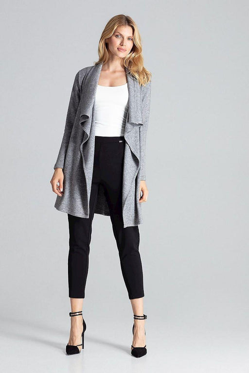 Chic Asymmetrical Black Cardigan with Practical Pockets