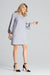 Elegant Navy Blue Midi Dress with Stylish Buffet Sleeves for Effortless Chic