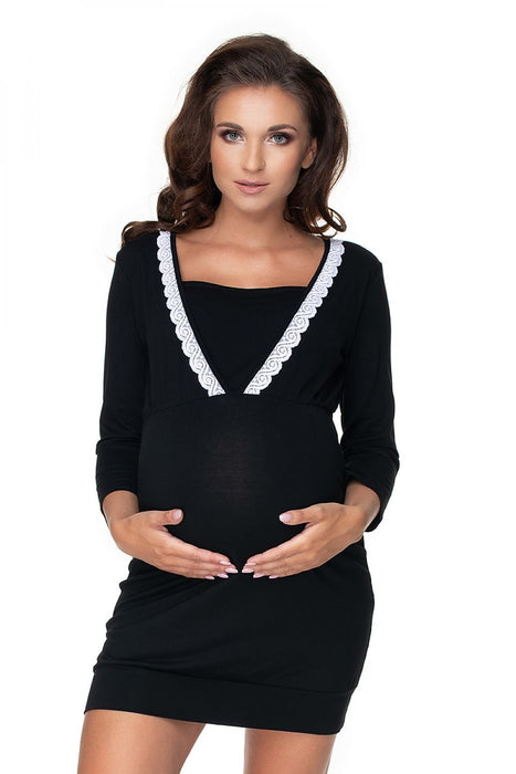 Elegant Guipure Maternity Nightshirt for Stylish Moms-to-Be