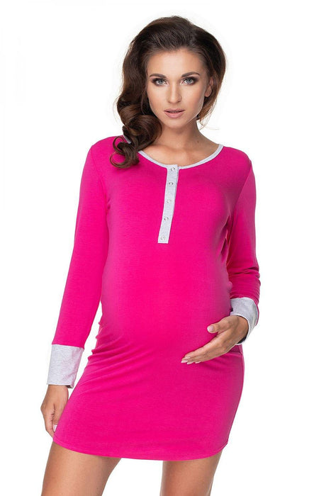 Maternity Nightgown with Stylish Nursing Access Design