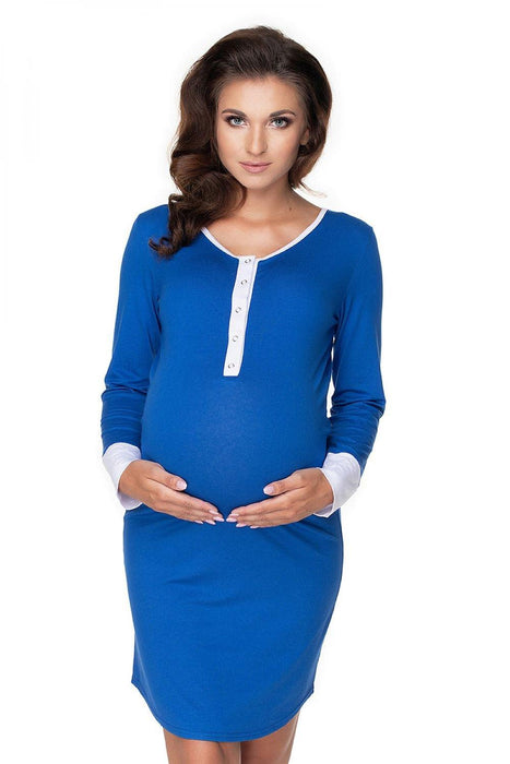 Maternity Nightgown with Stylish Nursing Access Design