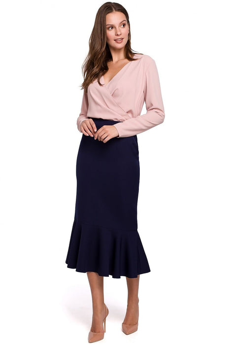 Elegant Frill Midi Skirt