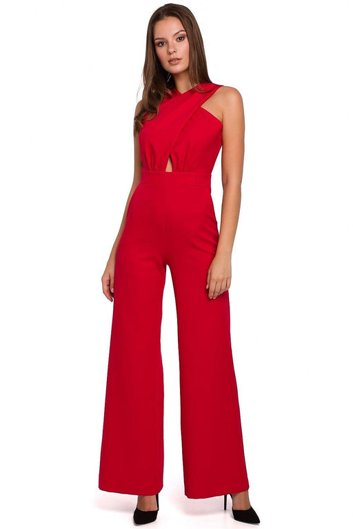 Chic Striped Jumpsuit with Crosswise Design for Stylish Events