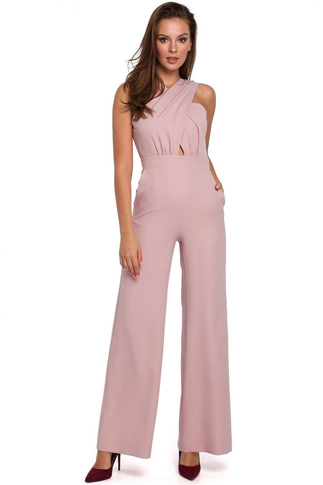 Chic Striped Jumpsuit with Crosswise Design for Stylish Events