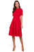 Elegant Ruffled Daydress with Rolled Collar