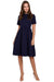 Elegant Ruffled Daydress with Rolled Collar