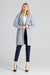 Chic Grey Mid-Length Coat with Elegant Collar and Trendy 3-Button Front Closure