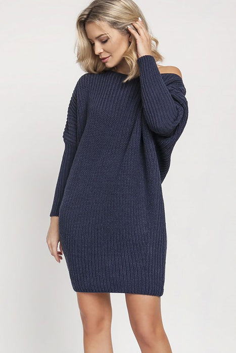 Chic Off-Shoulder Oversized Knit Sweater Tunic