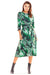 Chic Midi Dress with Stylish Prints and Complementary Waist Belt