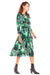 Chic Midi Dress with Stylish Prints and Complementary Waist Belt