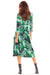 Chic Midi Dress with Stylish Prints and Complementary Waist Belt