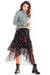 Chic Asymmetrical Chiffon Maxi Skirt with Distinctive Prints