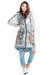 Sleek Modern Oversized Glossy Coat with Snap Fastening