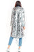 Sleek Modern Oversized Glossy Coat with Snap Fastening