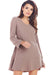 Elegant Frill Mini Dress with Golden Button Accents - Timeless Charm and Style