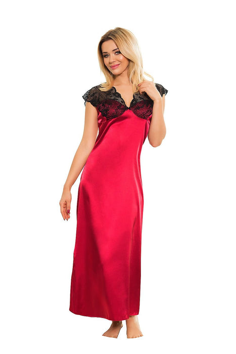 Luxe Satin Lace-Trimmed Slip Dress for Women by Mactan