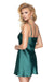 Seductive Dark Green Satin Sleepwear - Irall Emerald I