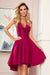 Raspberry Elegance Asymmetrical Lace Evening Dress by Numoco