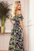 Chic Green Leaf Maxi Dress with Elegant Gold Accents - Numoco