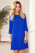 Sophisticated Navy Blue Pleated Day Dress from Europe