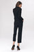 Chic Black Tailored Women's Suit with Waist Accent