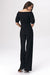 Elegant Black Cold-Shoulder Suit for Professional Women