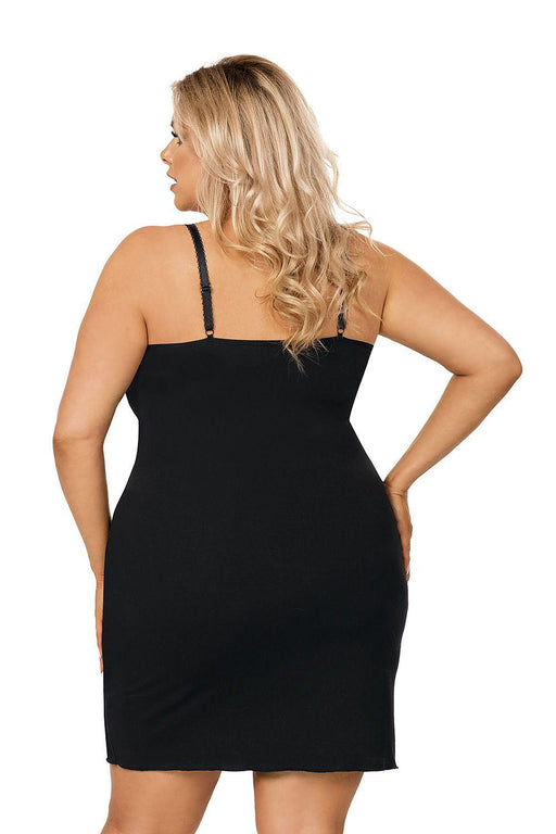 Elegant Plus Size Black Lace Nightdress - Sarah II Plus