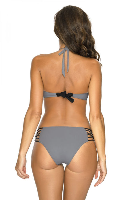 Elegant Bardot Push-Up Swimwear with Sophisticated Flair