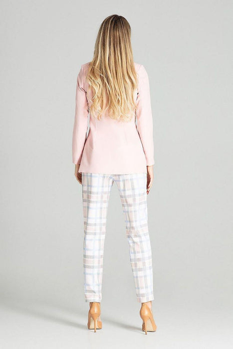 Chic Plaid Spring Jacket with Innovative Cheese Neckline