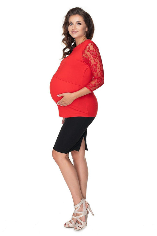 Elegant Lace Sleeve Nursing & Maternity Blouse