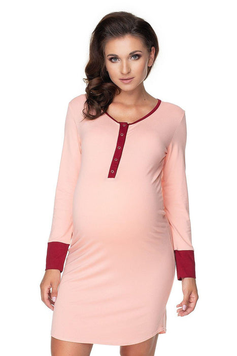 Maternity Nightgown with Stylish Nursing Access Design