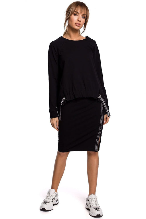 Sporty Style Pencil Skirt with Sweatshirt Comfort