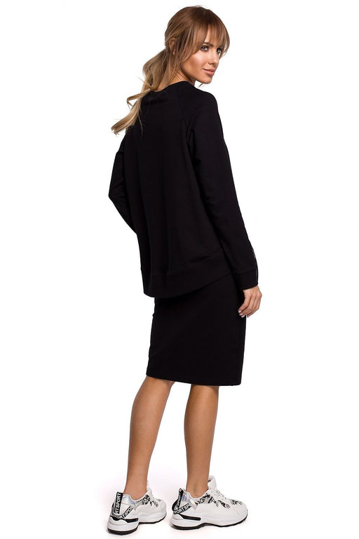 Sporty Style Pencil Skirt with Sweatshirt Comfort