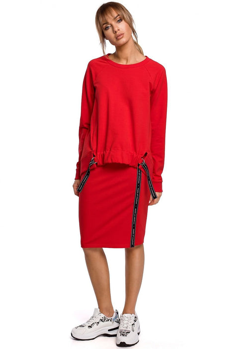 Chic Sweatshirt-Style Pencil Skirt for Sporty Elegance