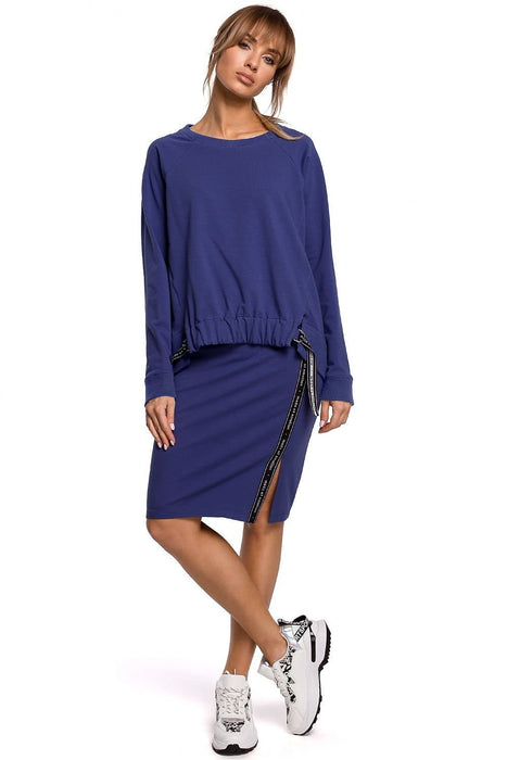 Chic Sweatshirt-Style Pencil Skirt for Sporty Elegance