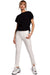 Chic Cotton Knit Slit Trousers with Distinctive Topstitching