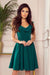 Elegant Bottle Green Ruffled Cocktail Dress by Numoco