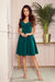 Elegant Bottle Green Ruffled Cocktail Dress by Numoco