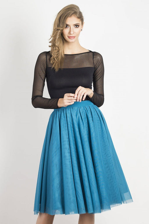 Flowy Tulle Skirt with Waist Belt