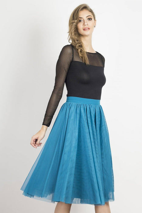 Elegant Two-Layer Tulle Skirt with Adjustable Belt