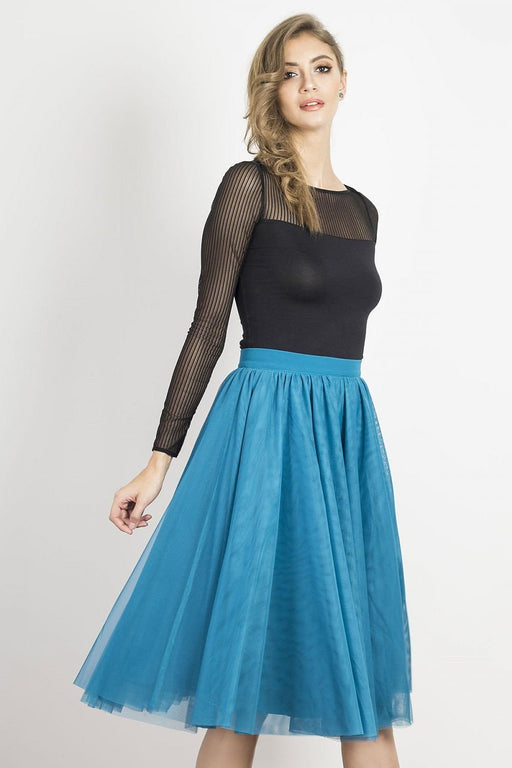 Flowy Tulle Skirt with Waist Belt