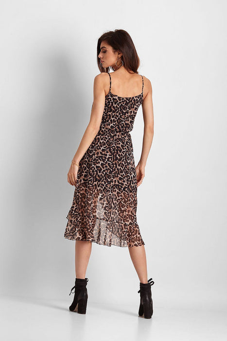 Chic Leopard Print Chiffon Cocktail Dress