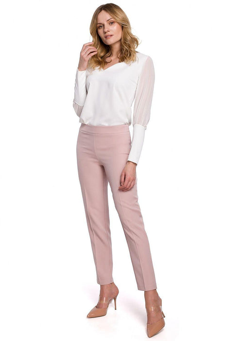 Chic Straight-Leg Trousers with Hidden Zipper Closure