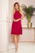 Asymmetrical Crimson Trapeze Dress - Made in Europe