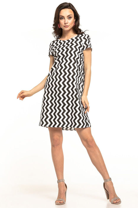 Ruffled Boat Neck Daydress - Feminine Elegance Collection