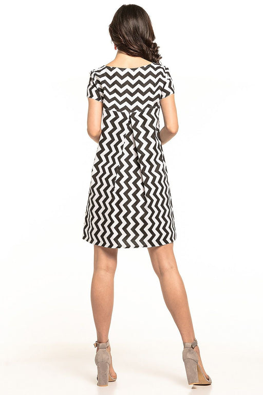 Ruffled Boat Neck Daydress - Feminine Elegance Collection