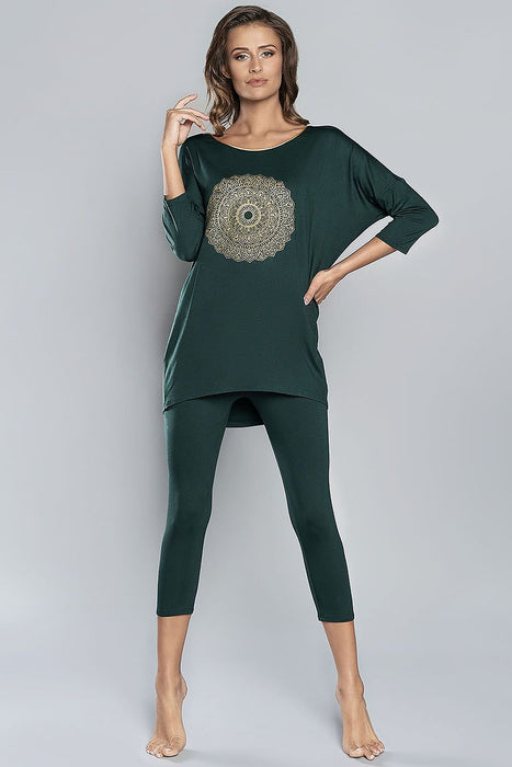 Elegant Mandala Print Italian Loungewear Set