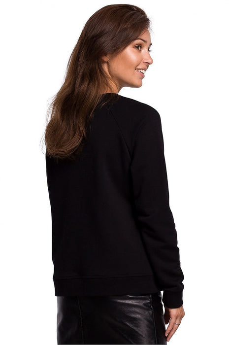 Stylish Ruffle Sleeve Sweatshirt with Eye-Catching Print for All-Day Comfort